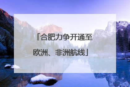 合肥力争开通至欧洲、非洲航线