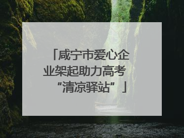 咸宁市爱心企业架起助力高考“清凉驿站”