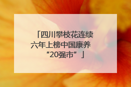 四川攀枝花连续六年上榜中国康养“20强市”