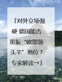 对外立场强硬 德国能否重振“欧盟领头羊”地位？专家解读→
