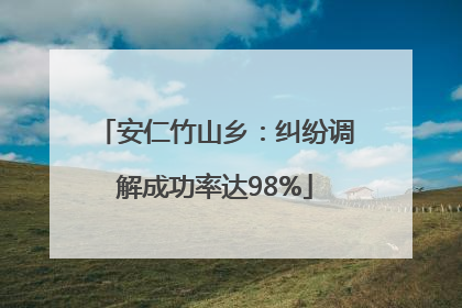 安仁竹山乡：纠纷调解成功率达98%