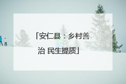 安仁县：乡村善治 民生提质