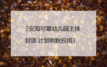 安海可慕幼儿园主体封顶 计划明秋投用