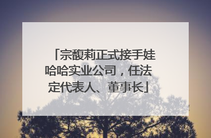 宗馥莉正式接手娃哈哈实业公司，任法定代表人、董事长