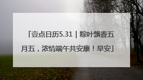 壹点日历5.31｜粽叶飘香五月五，浓情端午共安康！早安