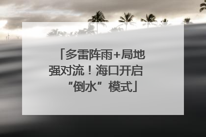 多雷阵雨+局地强对流！海口开启“倒水”模式