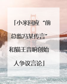 小米回应“前总监冯某传言”和猫王音响创始人争议言论