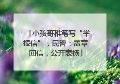 小孩哥稚笔写“举报信”，民警：盖章回信，公开表扬