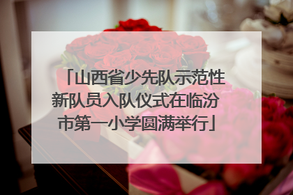 山西省少先队示范性新队员入队仪式在临汾市第一小学圆满举行