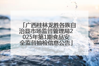 广西桂林龙胜各族自治县市场监督管理局2025年第1期食品安全监督抽检信息公告