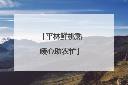 平林鲜桃熟 暖心助农忙