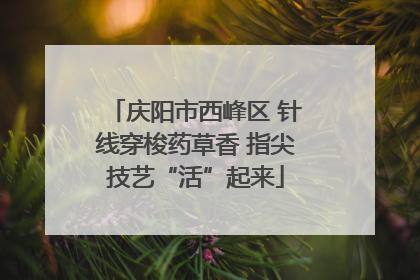 庆阳市西峰区 针线穿梭药草香 指尖技艺“活”起来