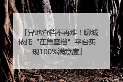 异地查档不再难！聊城依托“在鲁查档”平台实现100%满意度