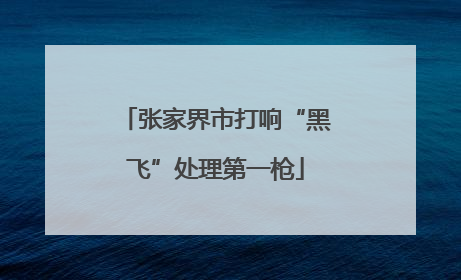 张家界市打响“黑飞”处理第一枪