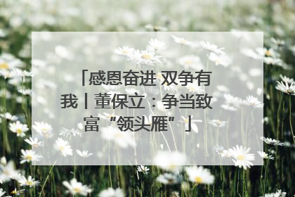 感恩奋进 双争有我丨董保立：争当致富“领头雁”