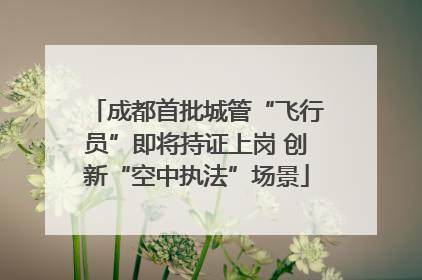 成都首批城管“飞行员”即将持证上岗 创新“空中执法”场景