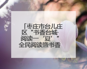 枣庄市台儿庄区“书香台城·阅读一‘夏’”全民阅读暨书香文化节启动