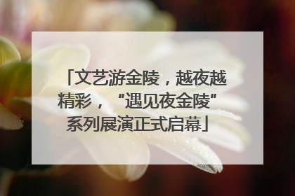 文艺游金陵，越夜越精彩，“遇见夜金陵”系列展演正式启幕