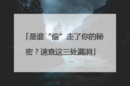 是谁“偷”走了你的秘密？速查这三处漏洞