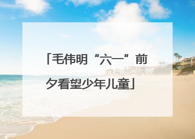毛伟明“六一”前夕看望少年儿童