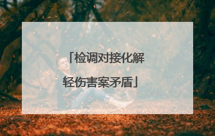 检调对接化解轻伤害案矛盾