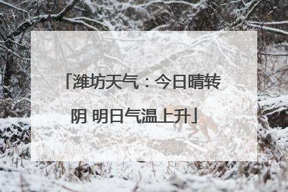 潍坊天气：今日晴转阴 明日气温上升
