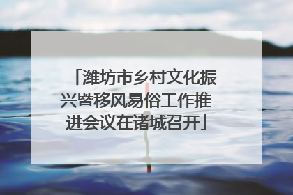 潍坊市乡村文化振兴暨移风易俗工作推进会议在诸城召开