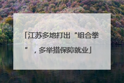 江苏多地打出“组合拳”，多举措保障就业