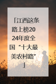 江西这条路上榜2024年度全国“十大最美农村路”