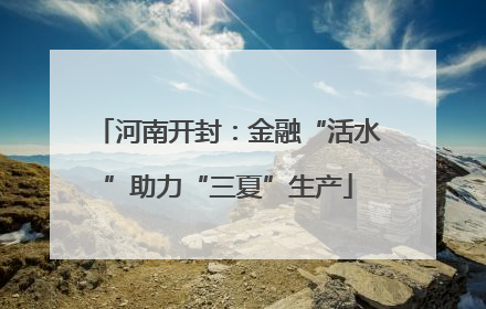 河南开封：金融“活水”助力“三夏”生产