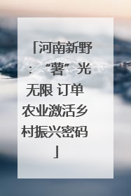 河南新野：“薯”光无限 订单农业激活乡村振兴密码