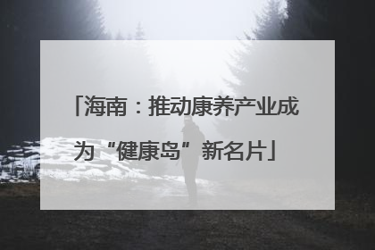 海南：推动康养产业成为“健康岛”新名片