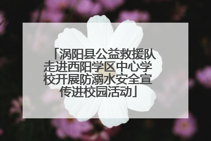 涡阳县公益救援队走进西阳学区中心学校开展防溺水安全宣传进校园活动
