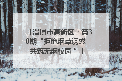 淄博市高新区：第38期“拒绝烟草诱惑 共筑无烟校园 ”