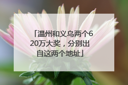 温州和义乌两个620万大奖，分别出自这两个地址