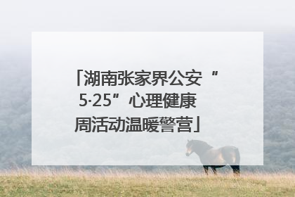 湖南张家界公安“5·25”心理健康周活动温暖警营