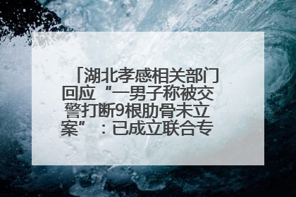 湖北孝感相关部门回应“一男子称被交警打断9根肋骨未立案”：已成立联合专班开展工作