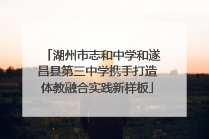 湖州市志和中学和遂昌县第三中学携手打造体教融合实践新样板