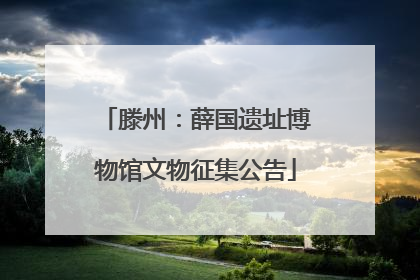 滕州：薛国遗址博物馆文物征集公告