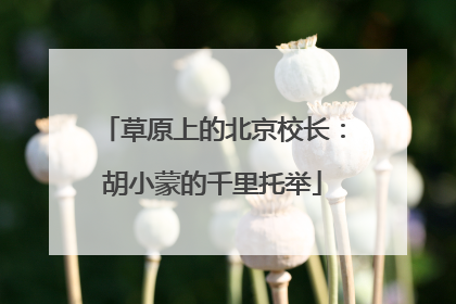 草原上的北京校长：胡小蒙的千里托举