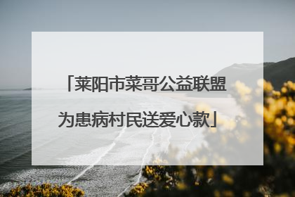 莱阳市菜哥公益联盟为患病村民送爱心款