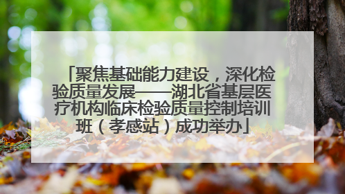 聚焦基础能力建设，深化检验质量发展——湖北省基层医疗机构临床检验质量控制培训班（孝感站）成功举办