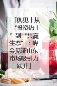 舆见丨从“投资热土”到“共赢生态”：峰会见证山东市场吸引力跃升