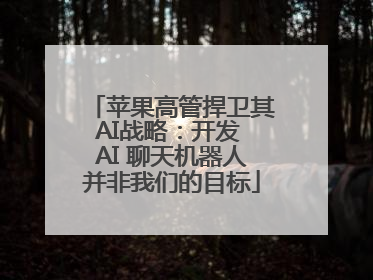 苹果高管捍卫其AI战略：开发 AI 聊天机器人并非我们的目标