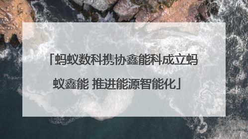蚂蚁数科携协鑫能科成立蚂蚁鑫能 推进能源智能化