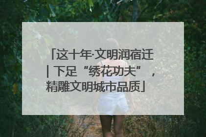 这十年·文明润宿迁｜下足“绣花功夫”，精雕文明城市品质