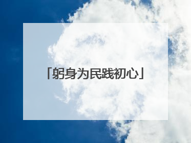 躬身为民践初心