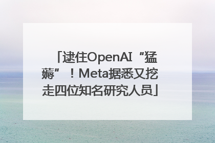 逮住OpenAI“猛薅”！Meta据悉又挖走四位知名研究人员
