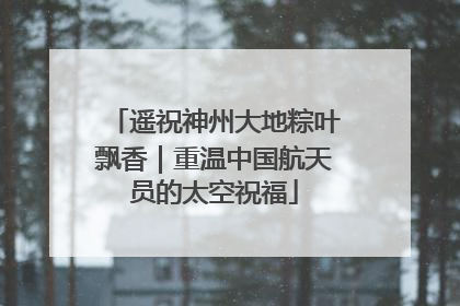 遥祝神州大地粽叶飘香｜重温中国航天员的太空祝福