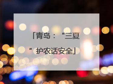 青岛：“三夏”护农话安全